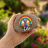 Rainbow West Highland Terrier Personalised Pebble